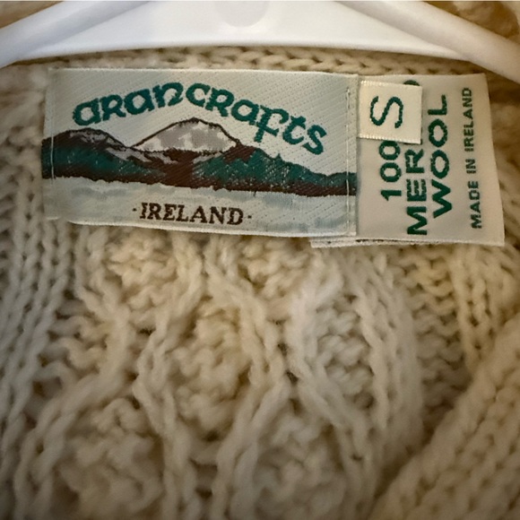 Aran Crafts Cream Cable Knit Mock-neck Sweater Dress - Size S, 100% Merino Wool - Picture 3 of 3